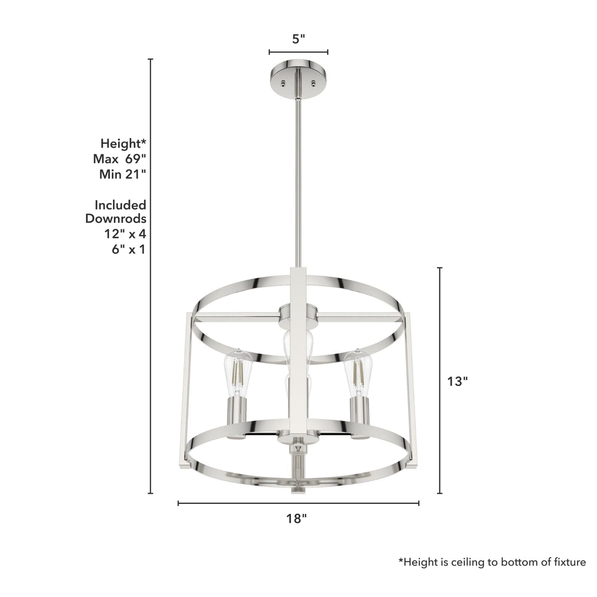 Astwood 4 Light Chandelier 18 Inch