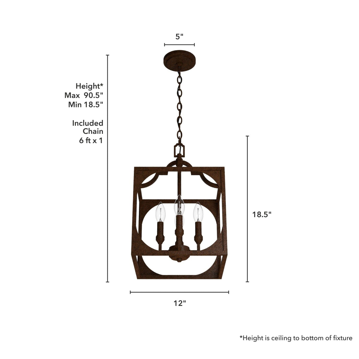 Highland Hill 4 Light Pendant 12 inch