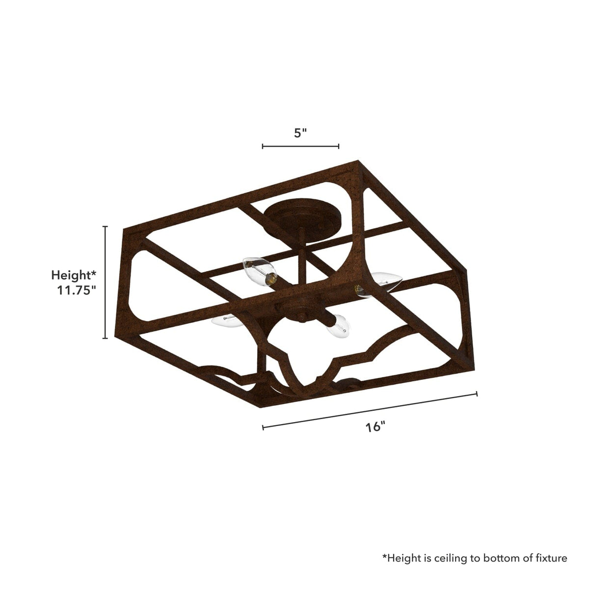 Highland Hill 4 Light Semi-Flush Mount