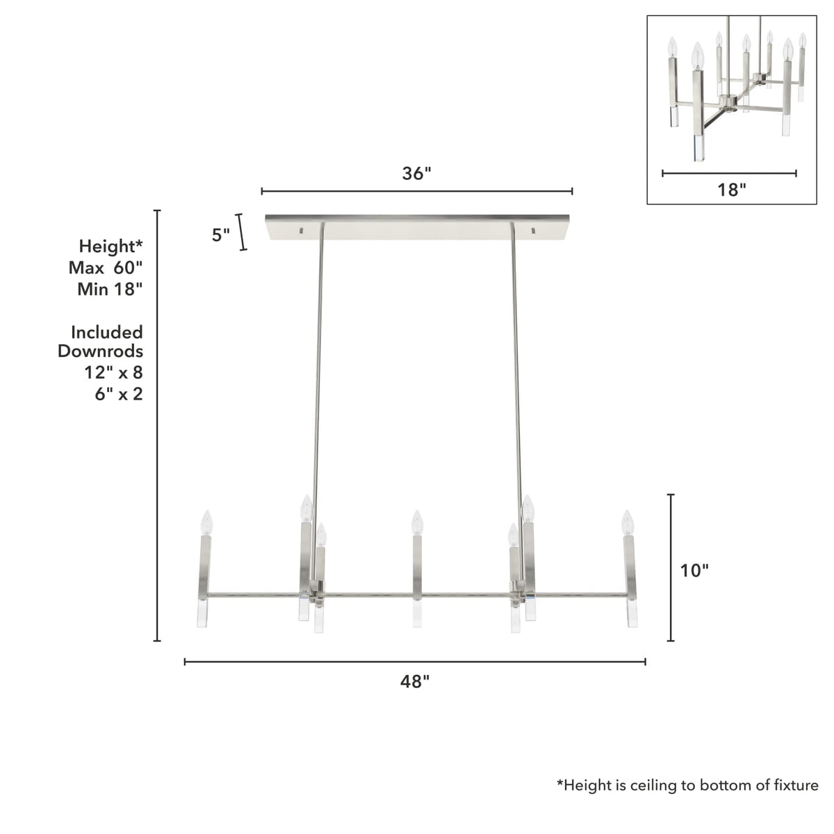 Sunjai 7 Light Linear Chandelier
