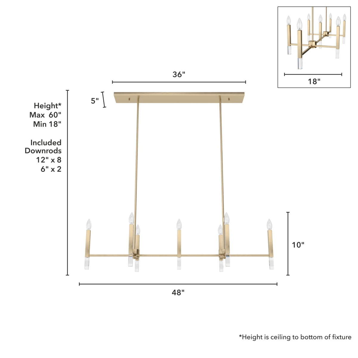 Sunjai 7 Light Linear Chandelier