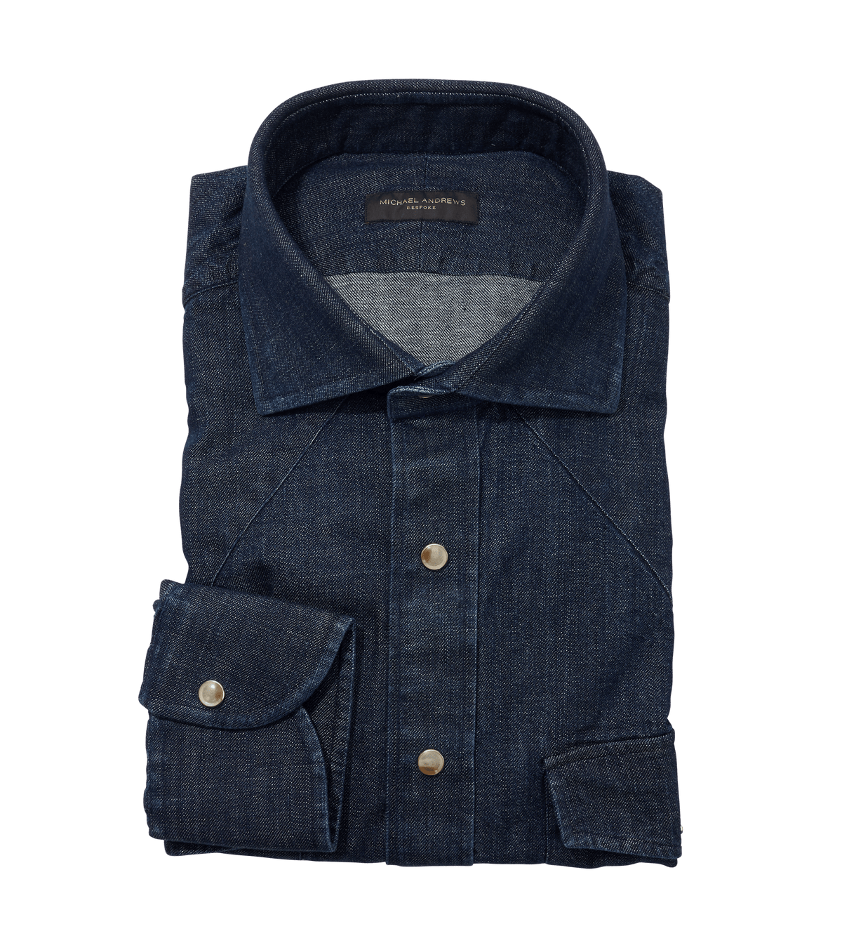 MAB Dark Denim Western Shirt - custom suits nyc bespoke tailor midtown, noho