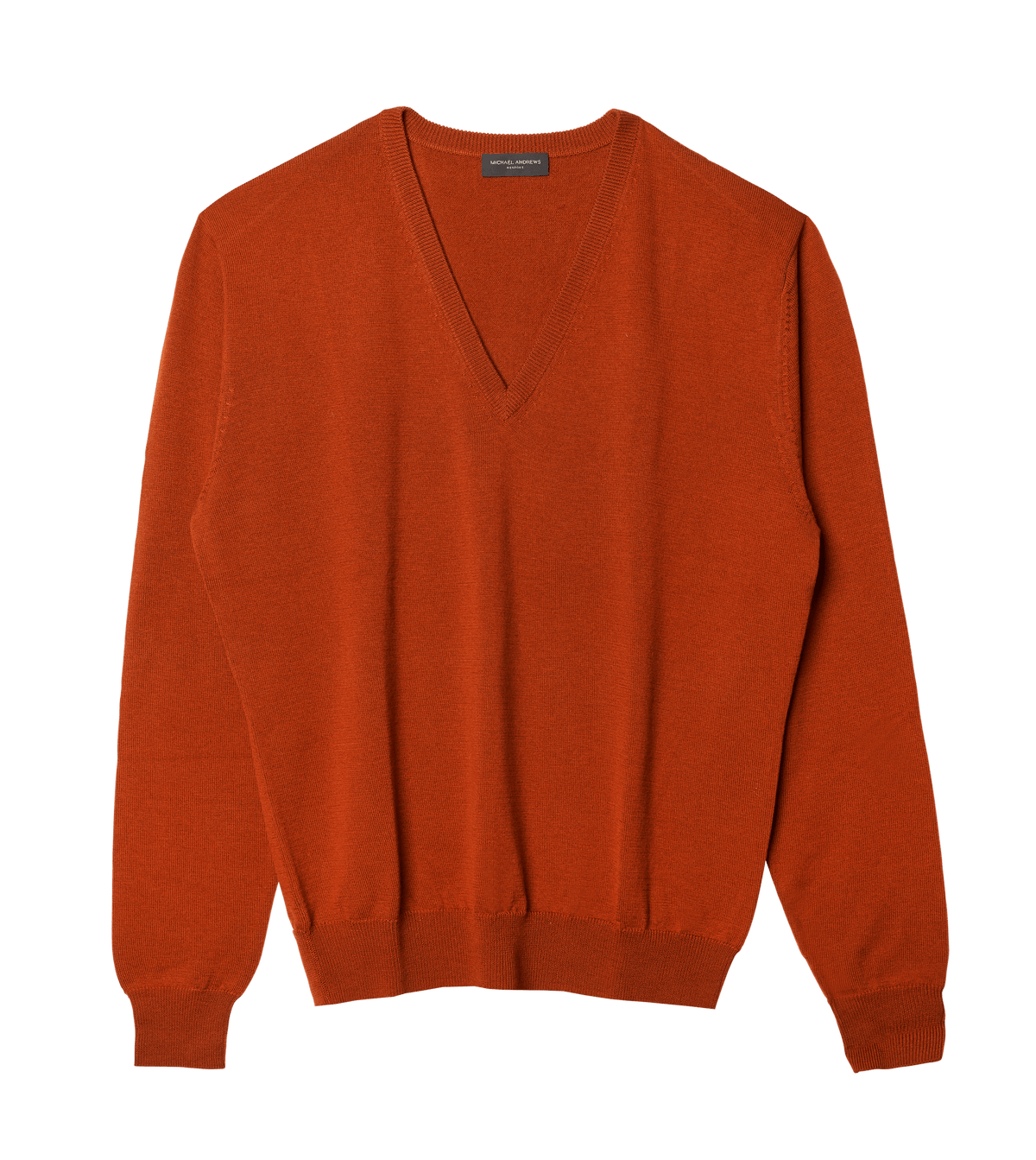 (product) Auburn Merino Wool Low V-Neck - custom suits nyc bespoke tailor midtown, noho