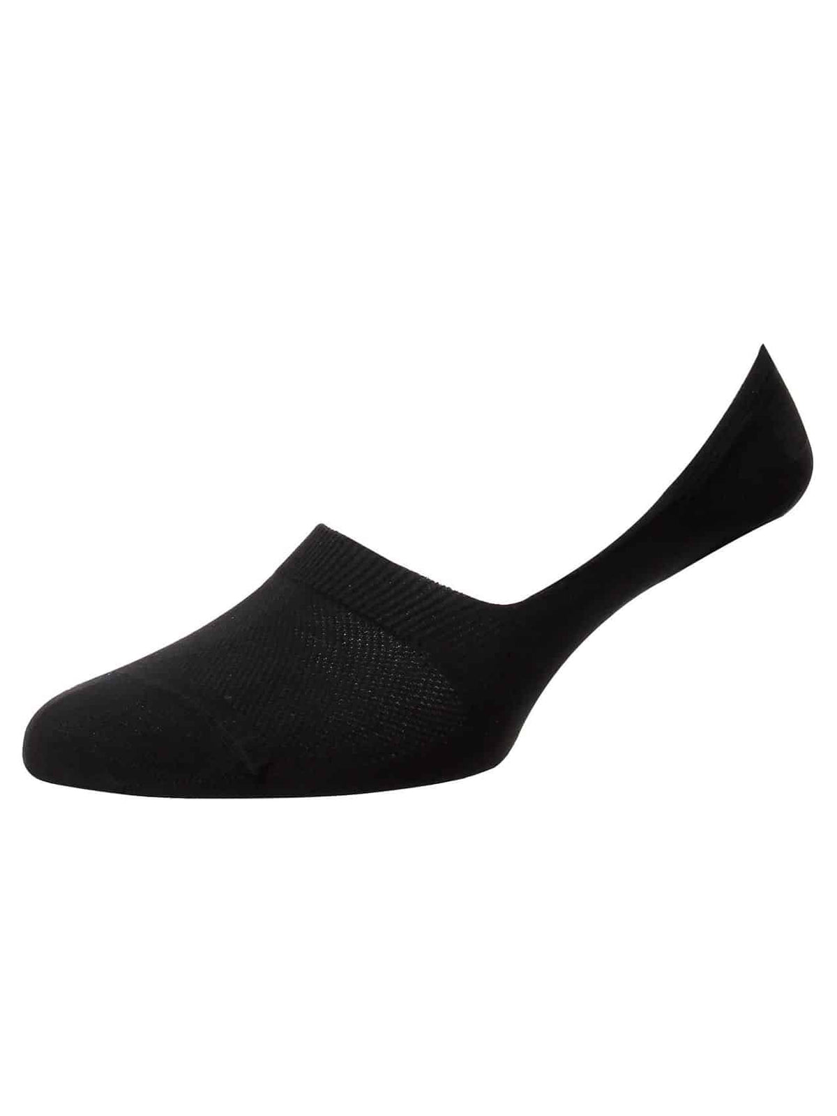(product) Pantherella Seville No-Show Cotton Socks - Black - custom suits nyc bespoke tailor midtown, noho