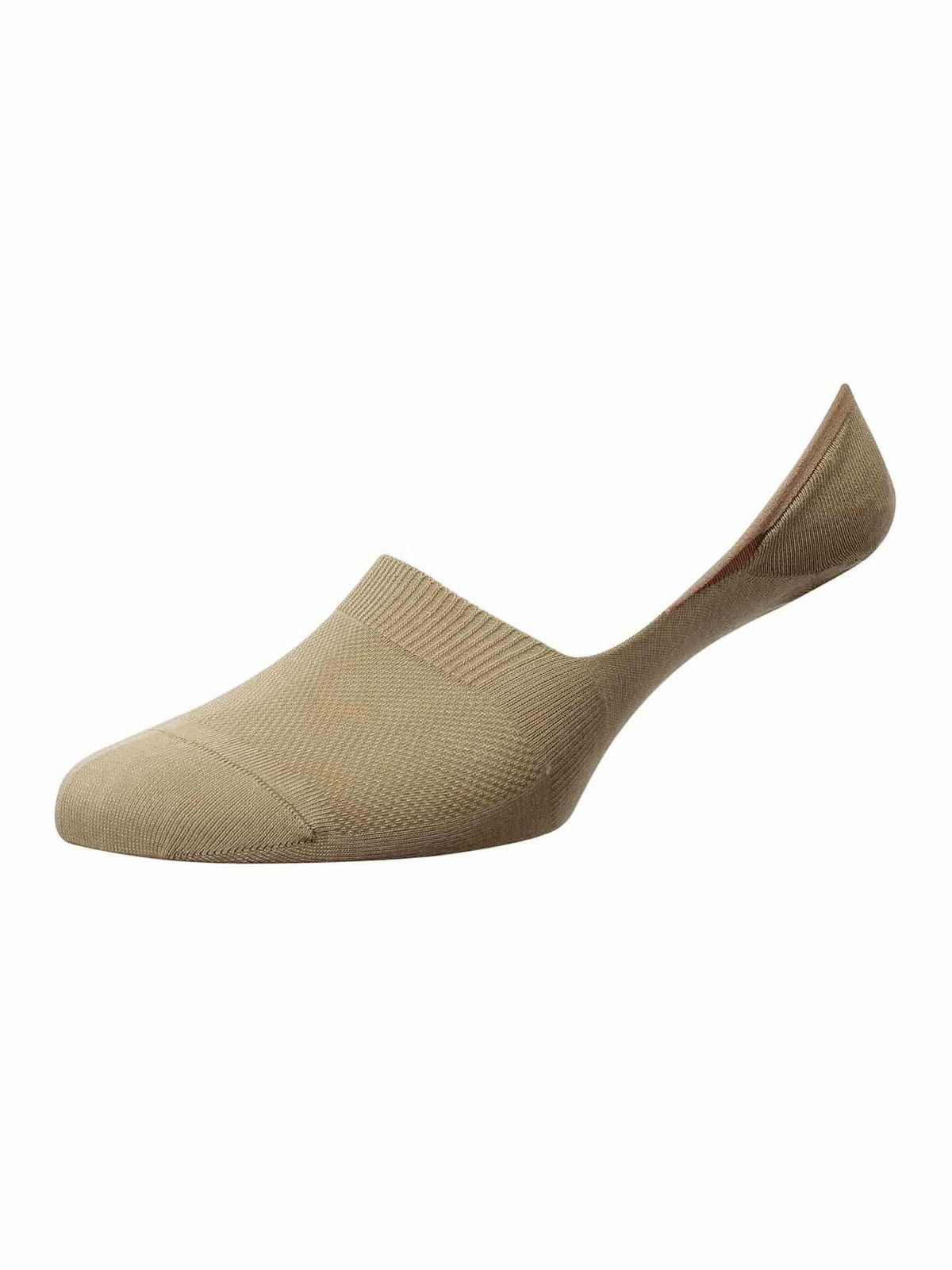 (product) Pantherella Seville No-Show Cotton Socks - Light Khaki - custom suits nyc bespoke tailor midtown, noho