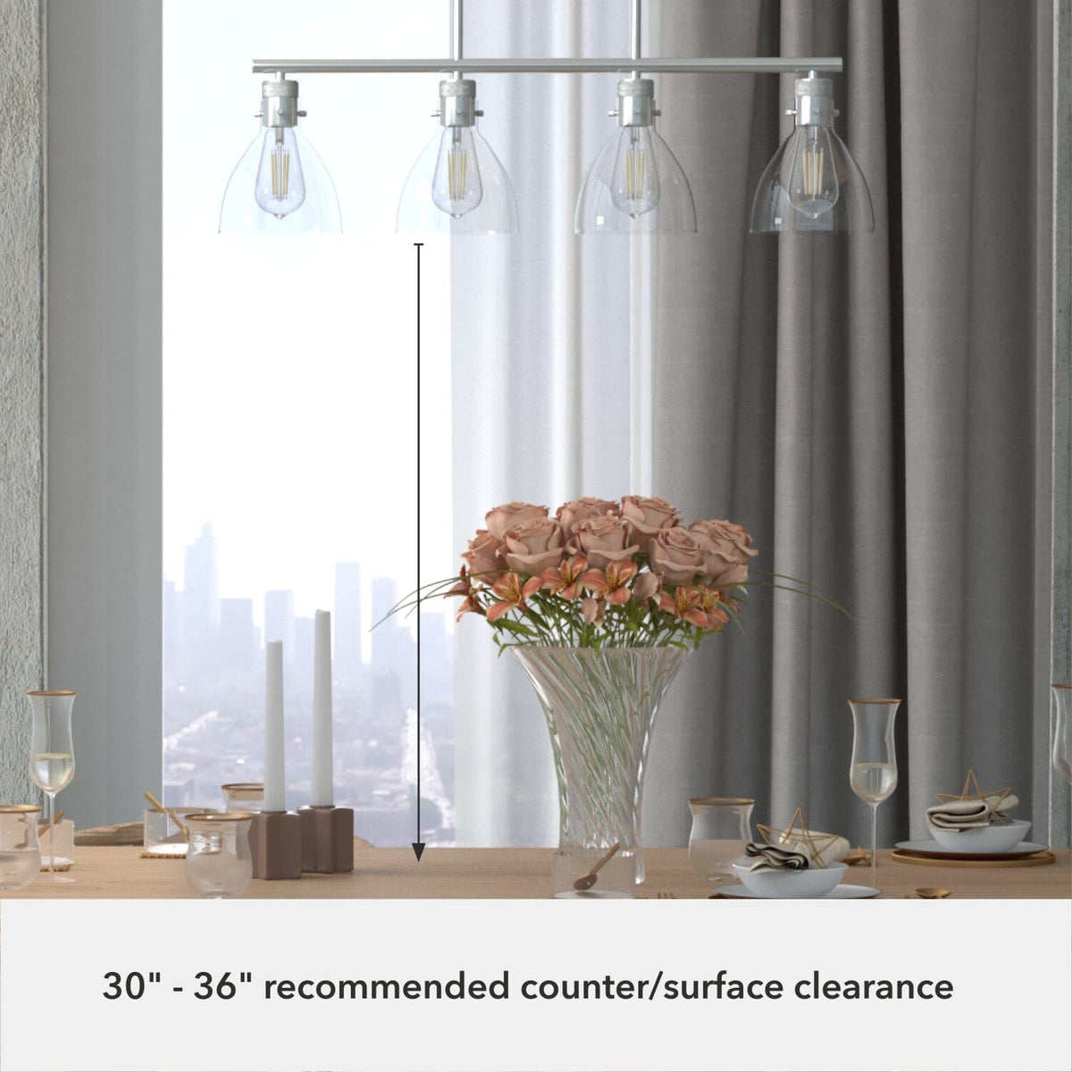 Van Nuys 4 Light Linear Chandelier