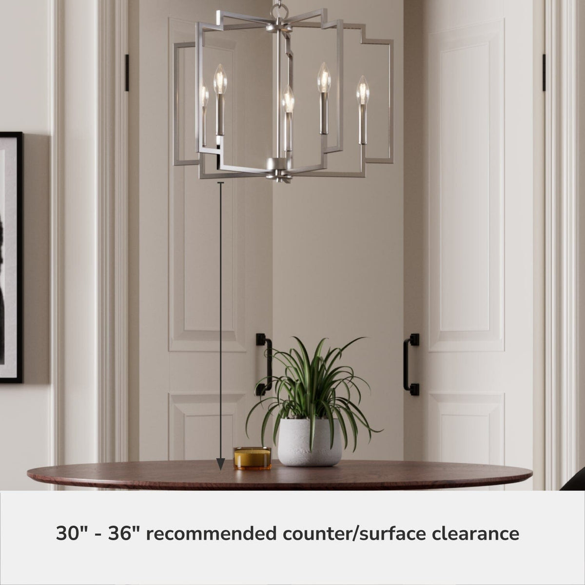 5 Light Medium 24 Inch Chandelier