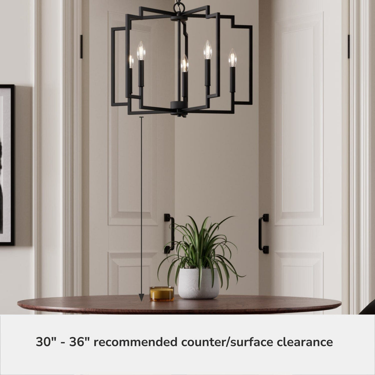 5 Light Medium 24 Inch Chandelier