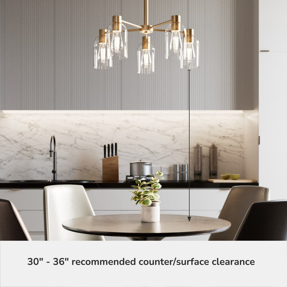 5 Light Medium 26 Inch Chandelier