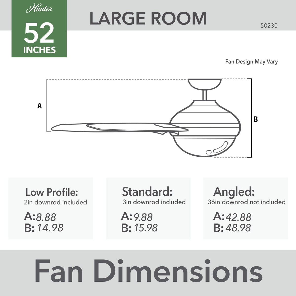 Anslee with LED Light 52 inch