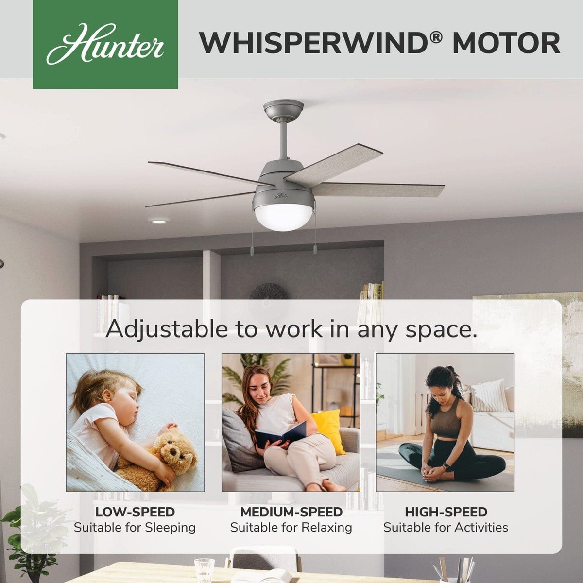 Anslee with LED Light 52 inch