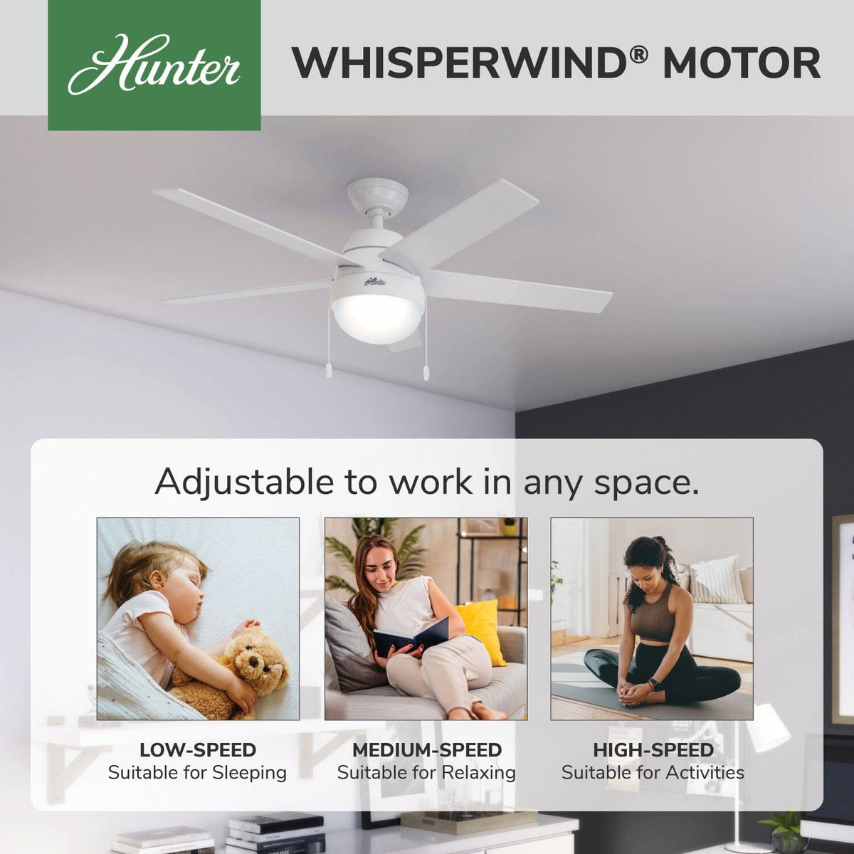 Anslee with LED Light 52 inch