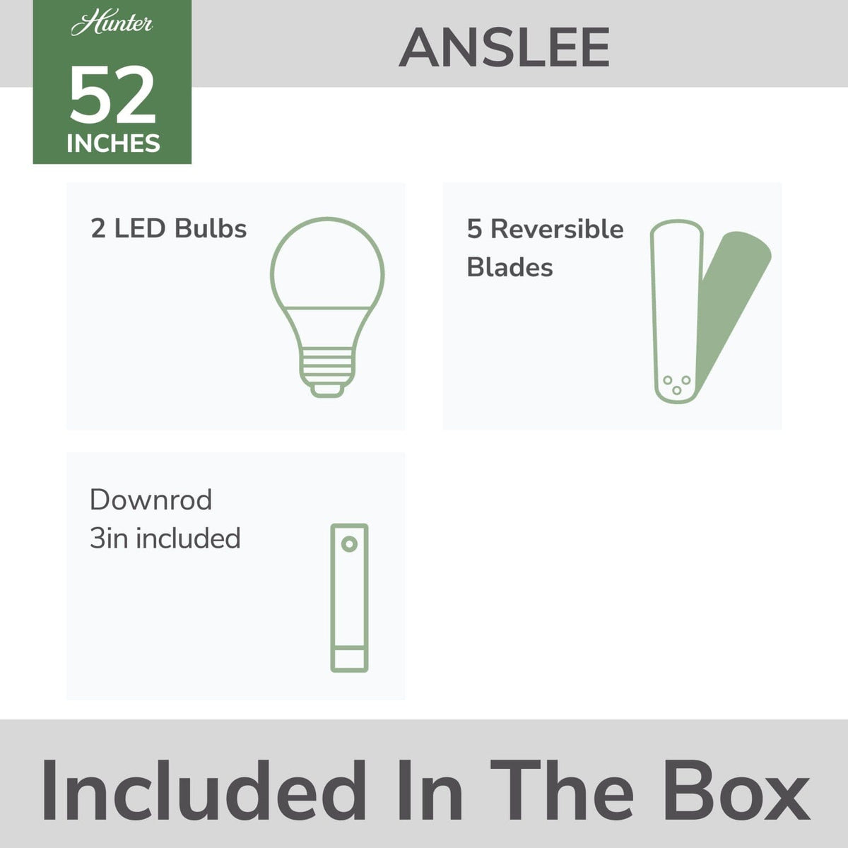 Anslee with LED Light 52 inch