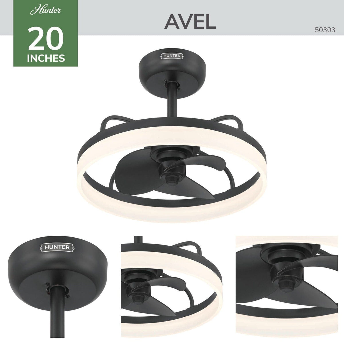 Avel Indoor SureSpeed Fandelier 20 inch with Light and Remote