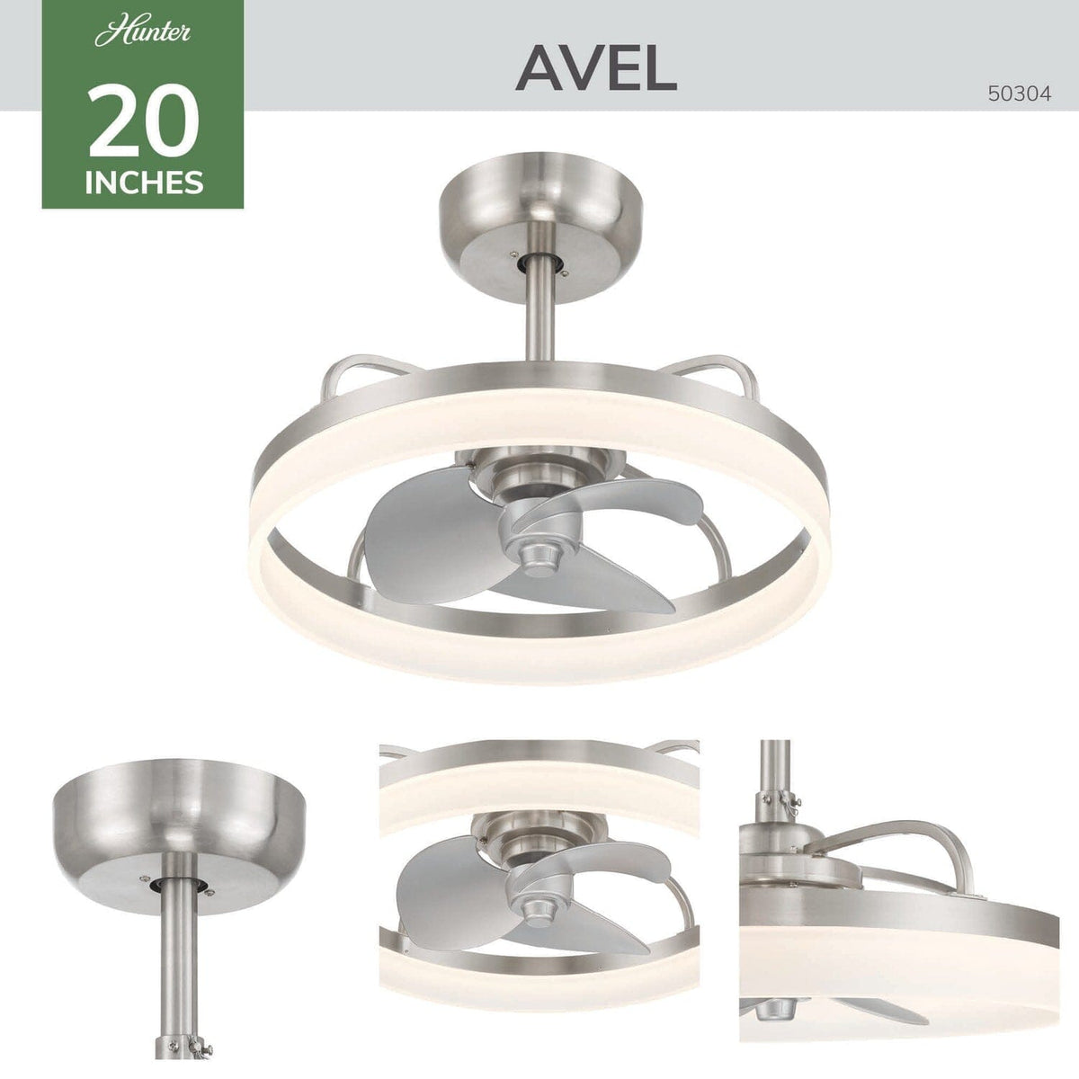 Avel Indoor SureSpeed Fandelier 20 inch with Light and Remote