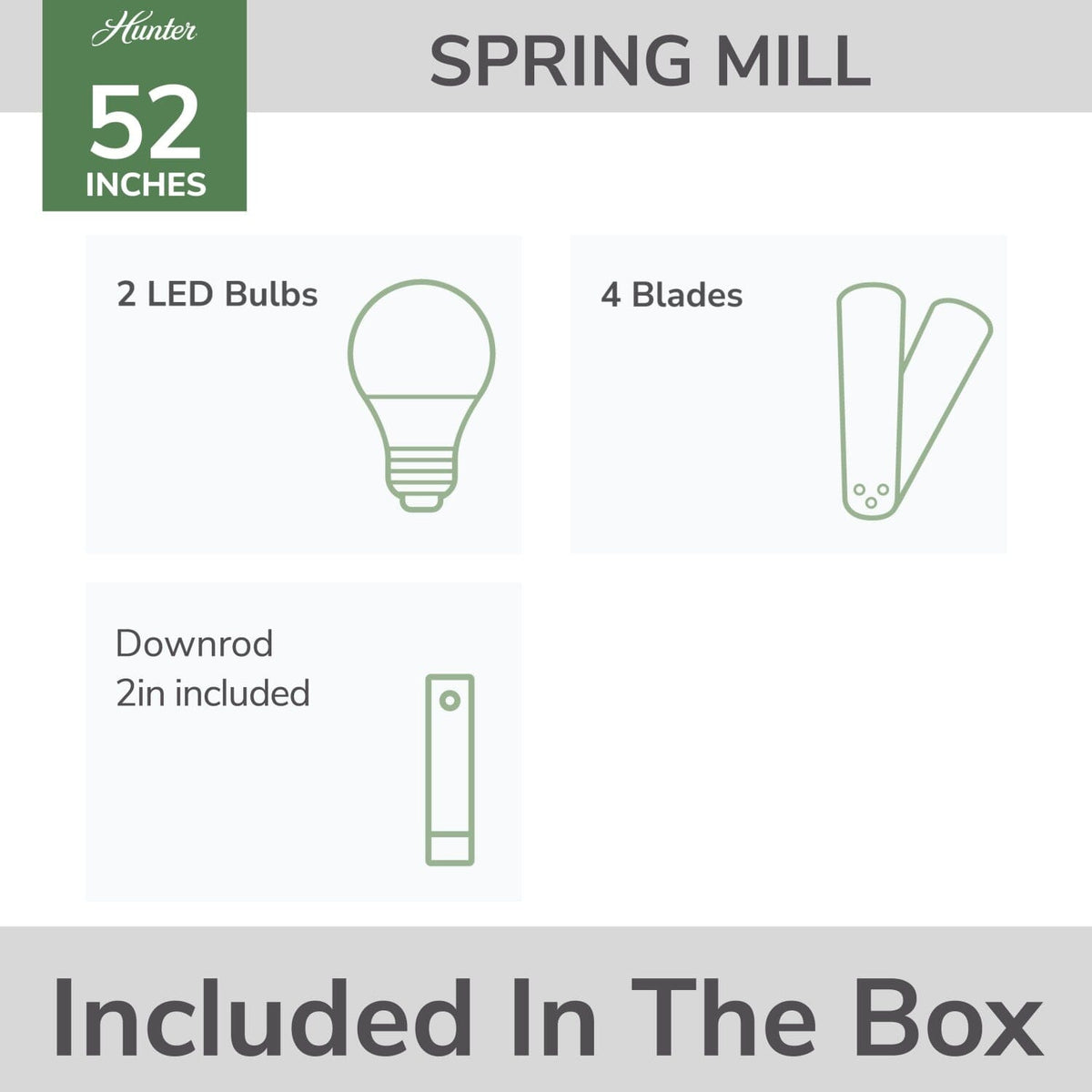 Spring Mill Outdoor with LED Light 52 inch