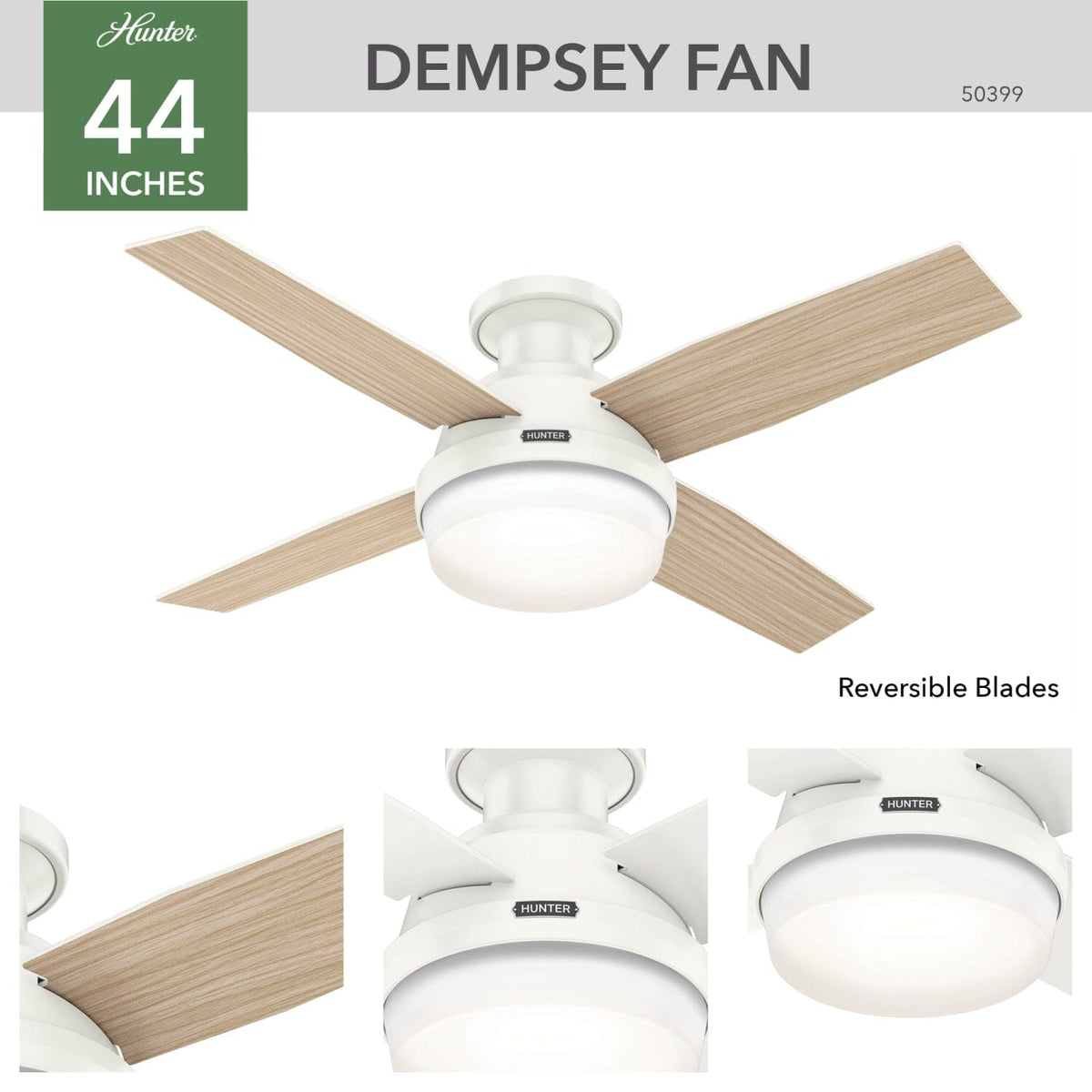 Dempsey Low Profile Outdoor with LED Light 44 inch