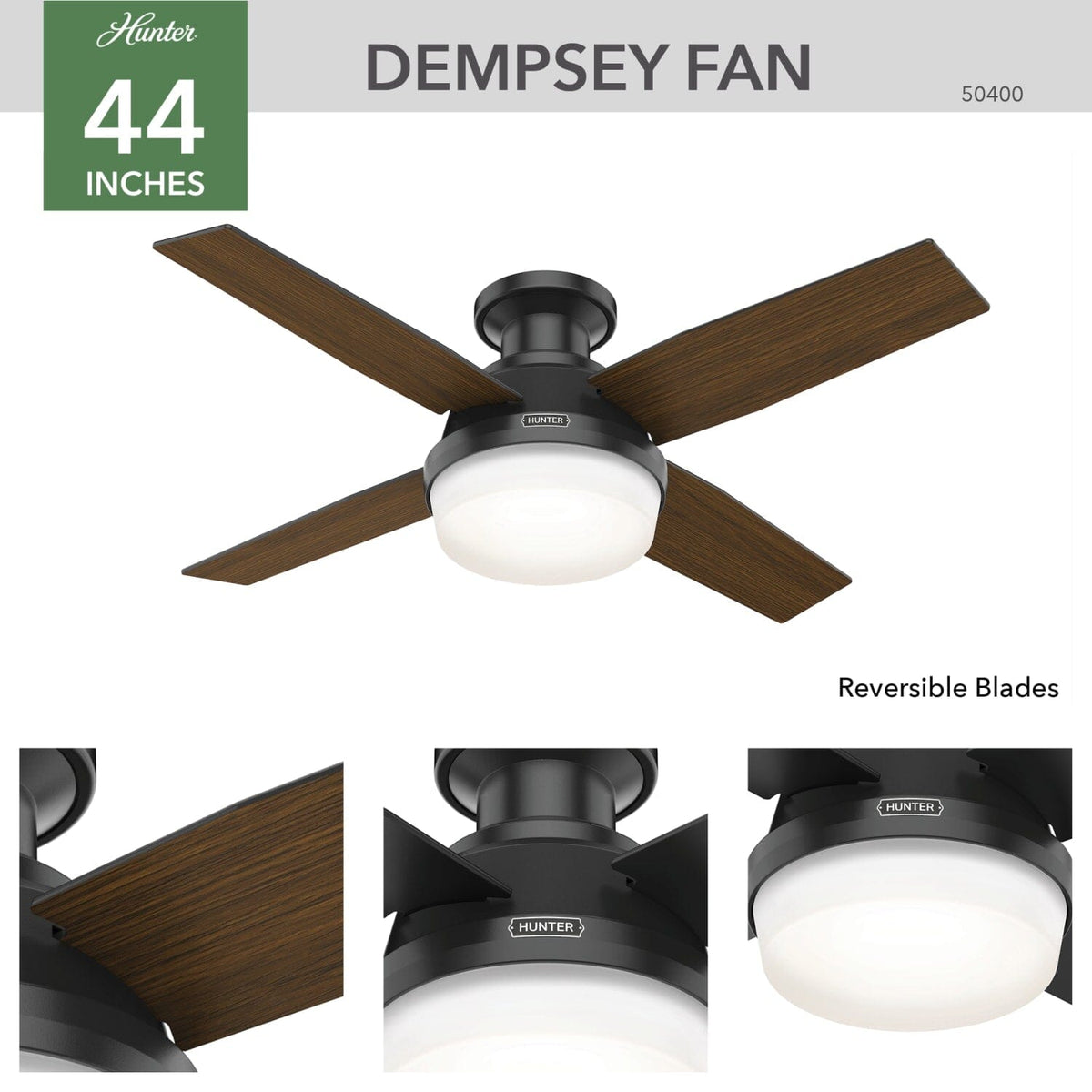 Dempsey Low Profile Outdoor with LED Light 44 inch