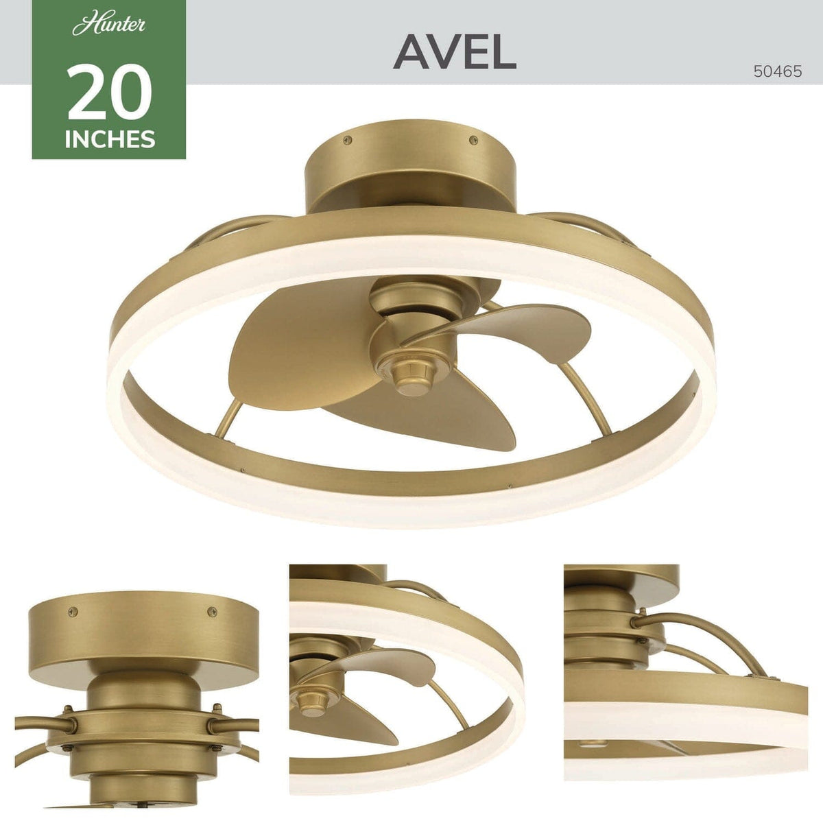Avel Indoor SureSpeed Low Profile Fandelier 20 inch with Light and Remote