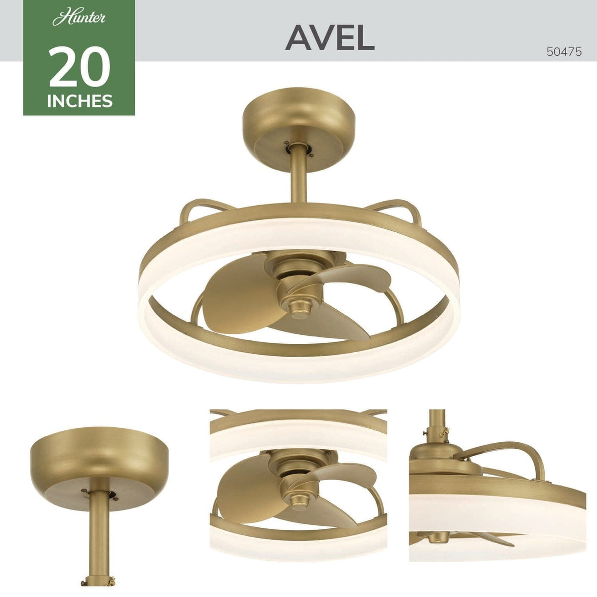 Avel Indoor SureSpeed Fandelier 20 inch with Light and Remote
