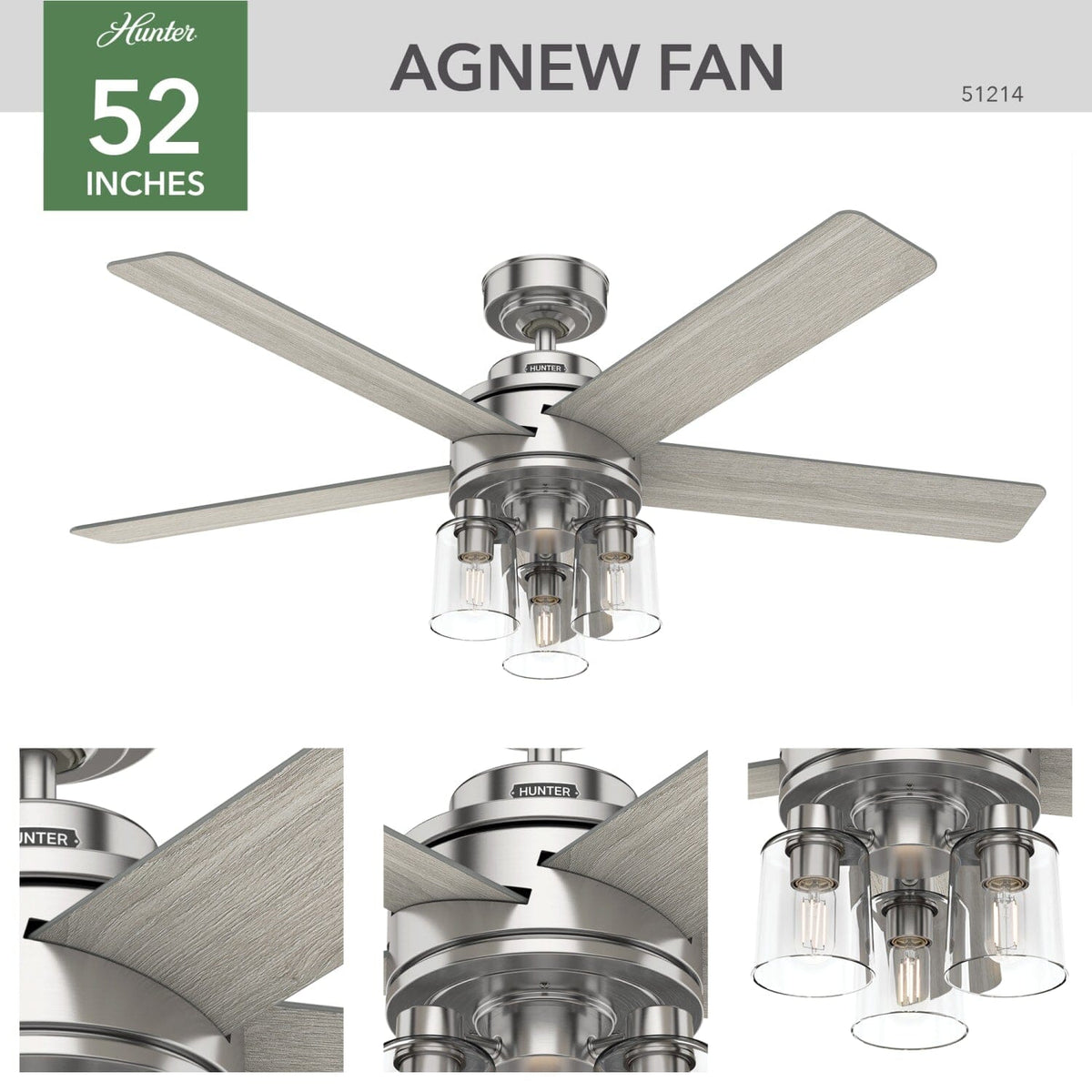 Agnew with LED light 52 inch
