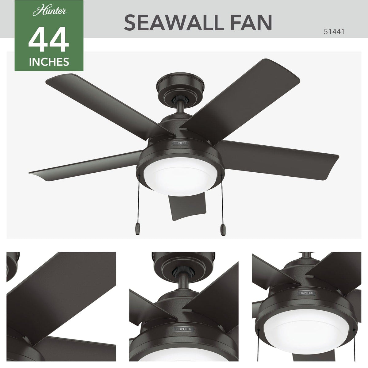 Seawall Outdoor with LED Light 44 inch