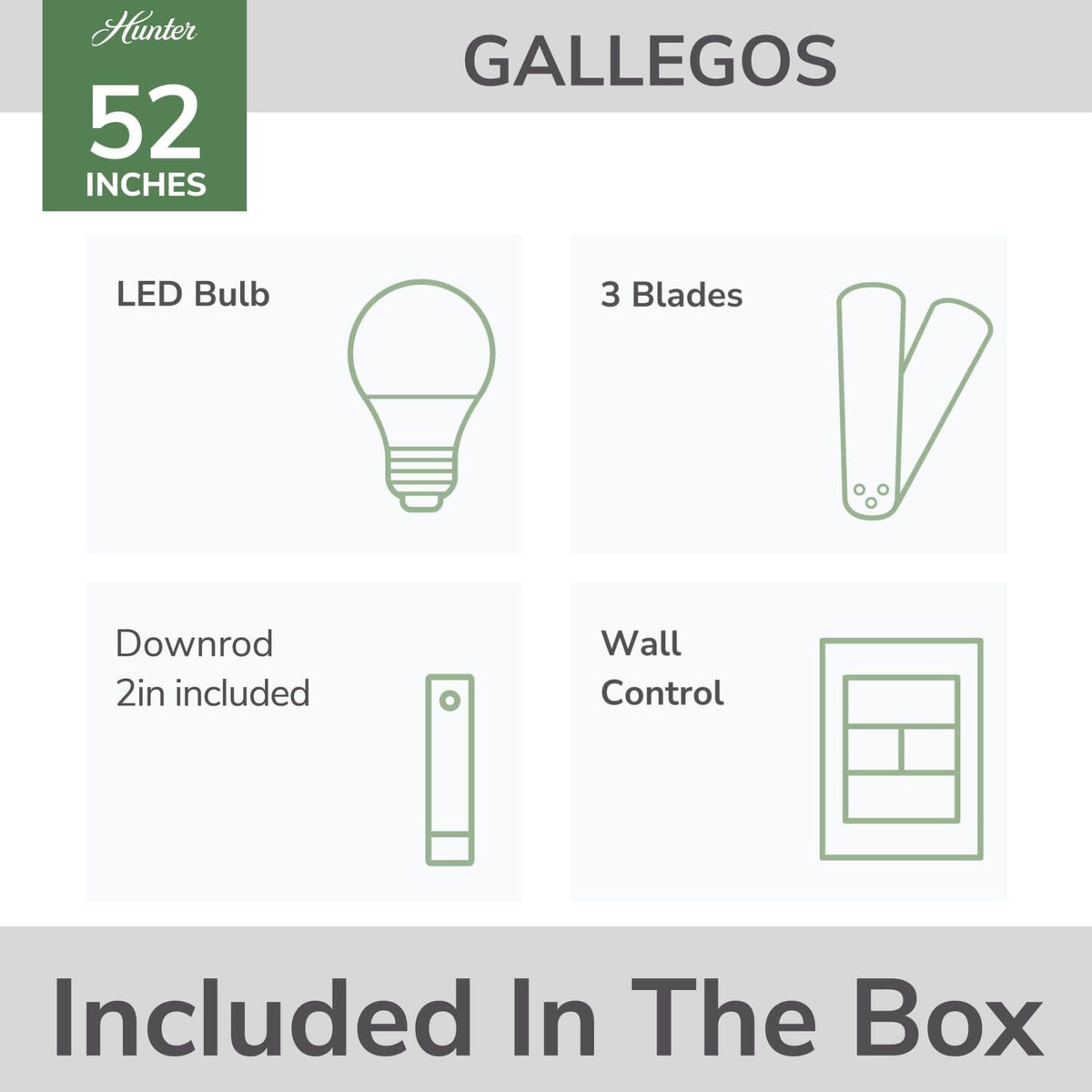 Gallegos Outdoor with Light 52 inch