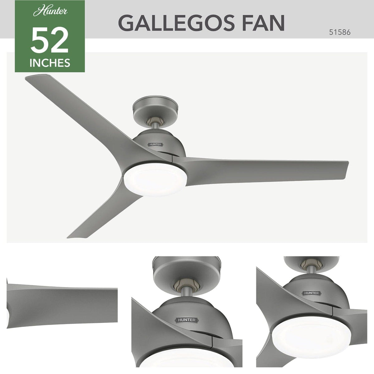 Gallegos Outdoor with Light 52 inch