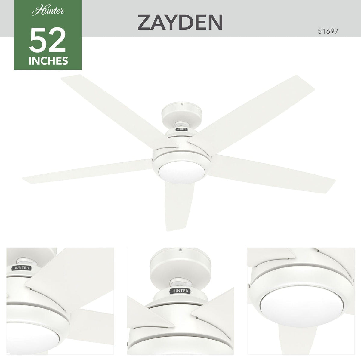 Zayden with LED Light - 52 inch