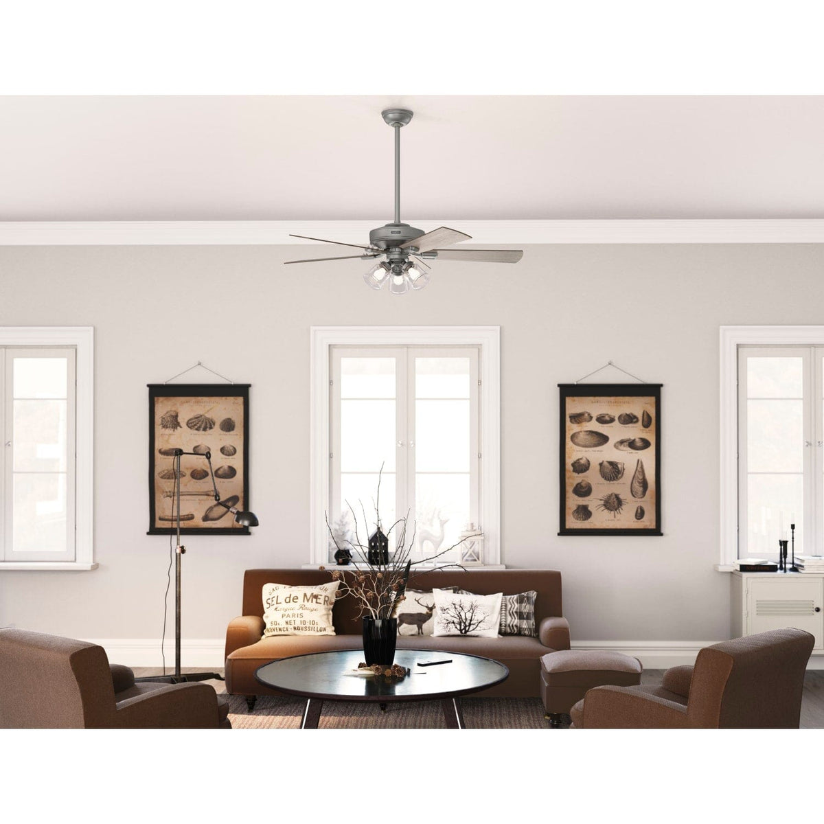 Crestfield with 3 LED Lights 52 inch with remote