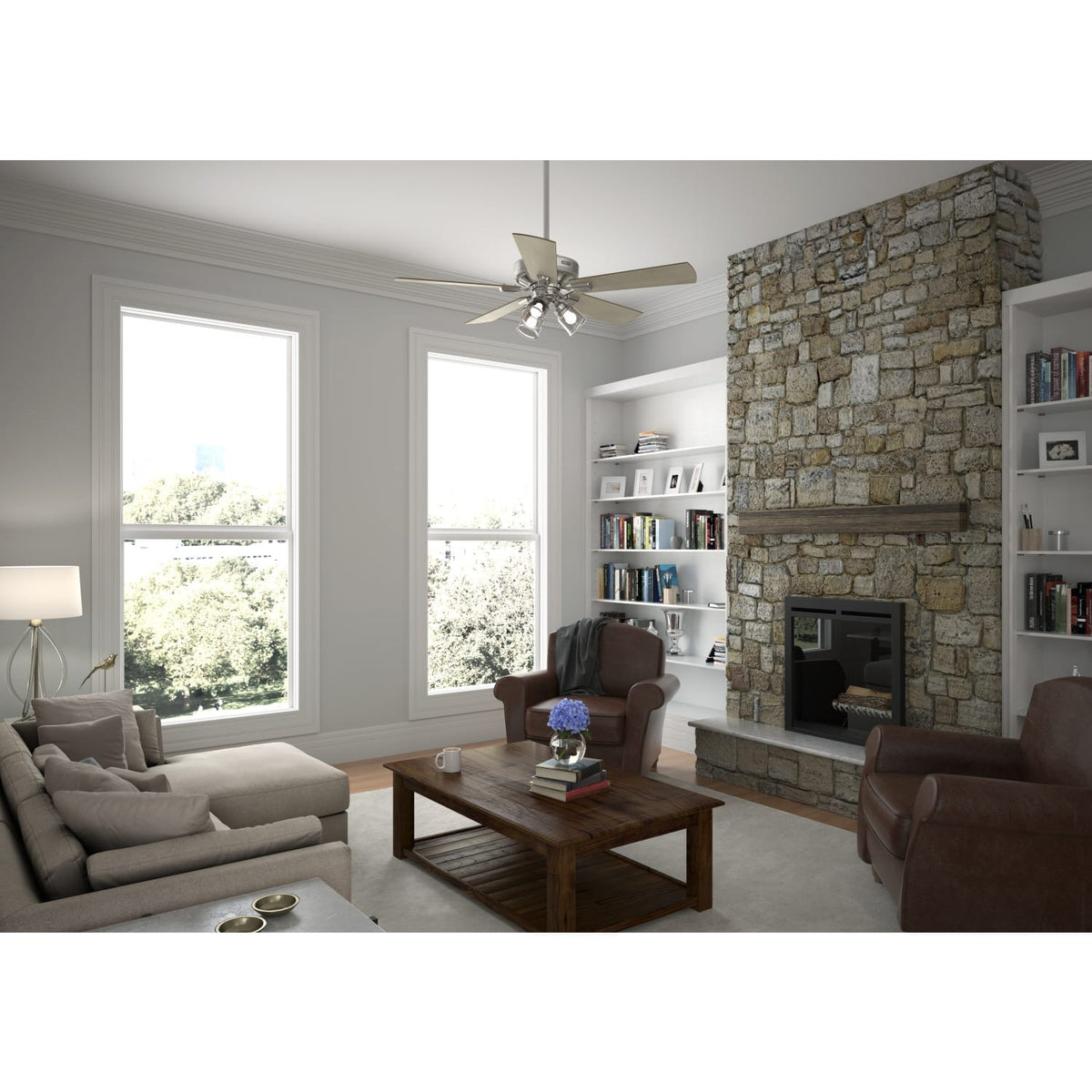 Crestfield with 3 LED Lights 52 inch with remote