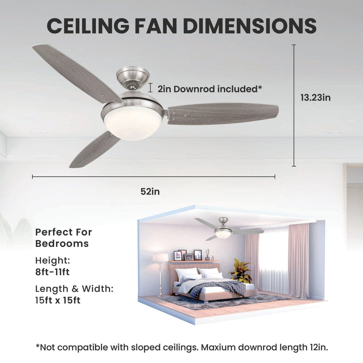 Eleve Comfort 3 Blade Indoor 52 inch M2