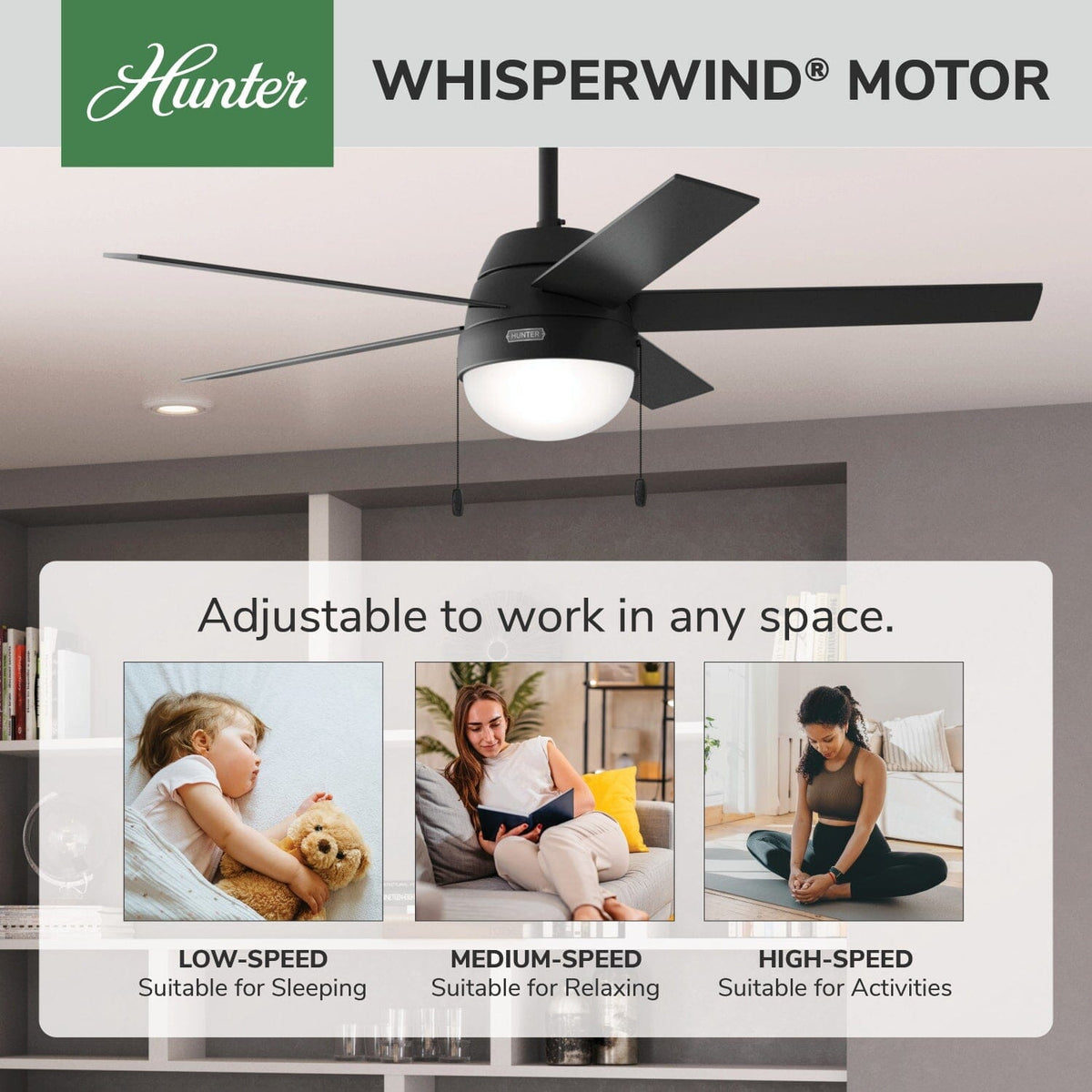 Anslee with LED Light 52 inch