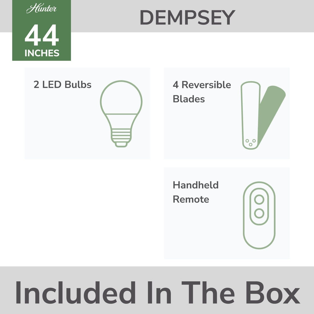 Dempsey Low Profile with Light 44 inch