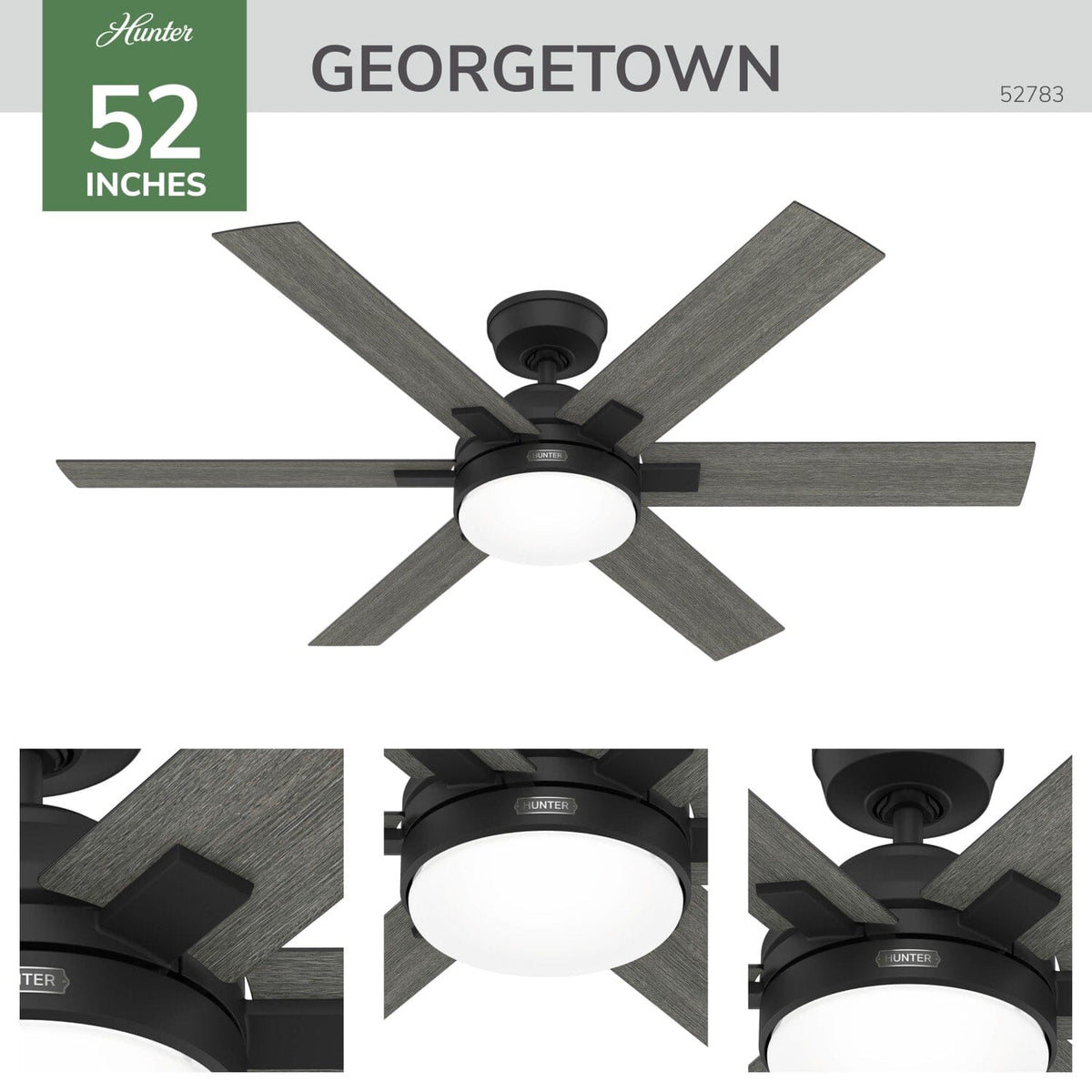 Georgetown Indoor HunterExpress with LED Light 52 inch with remote