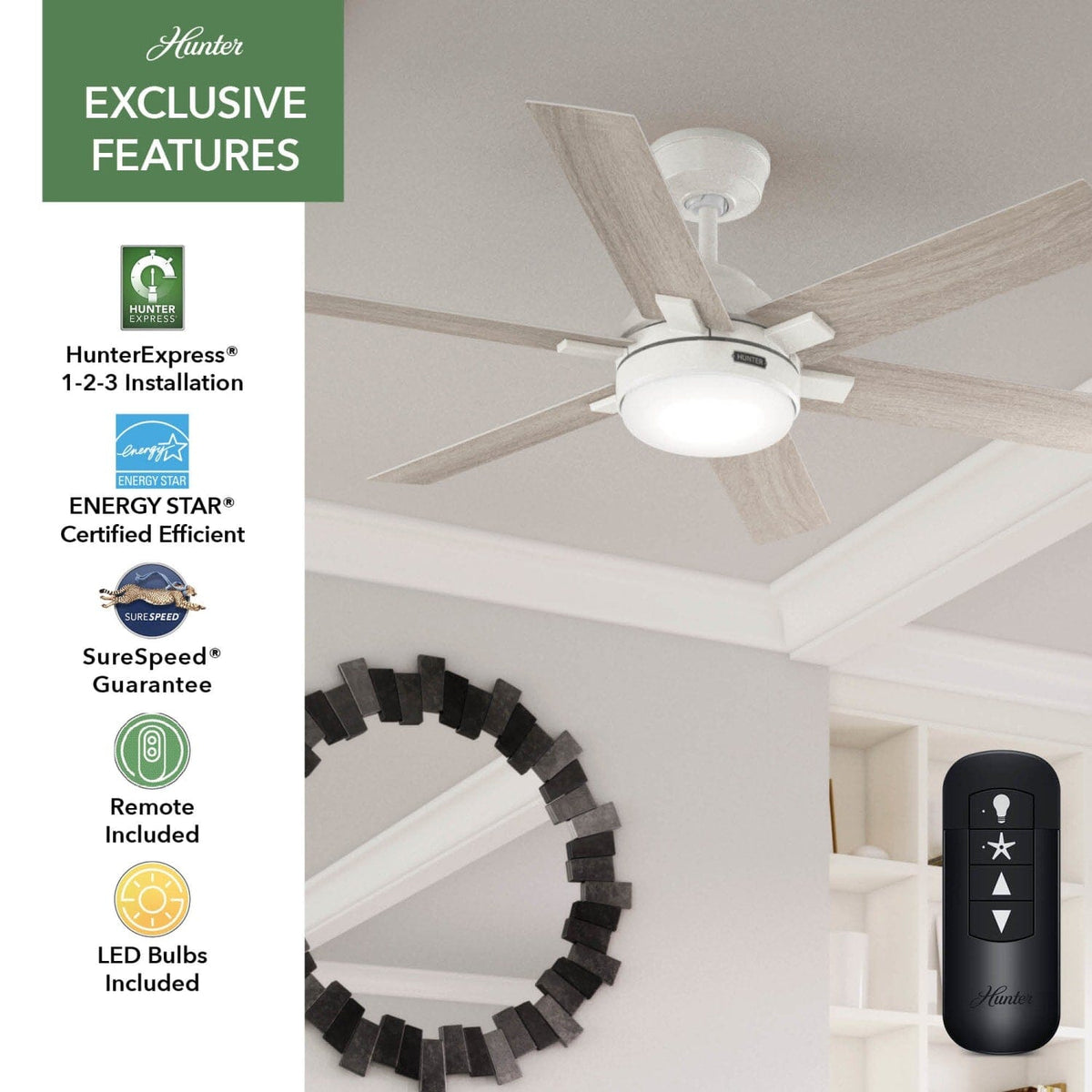 Georgetown Indoor HunterExpress with LED Light 52 inch with remote