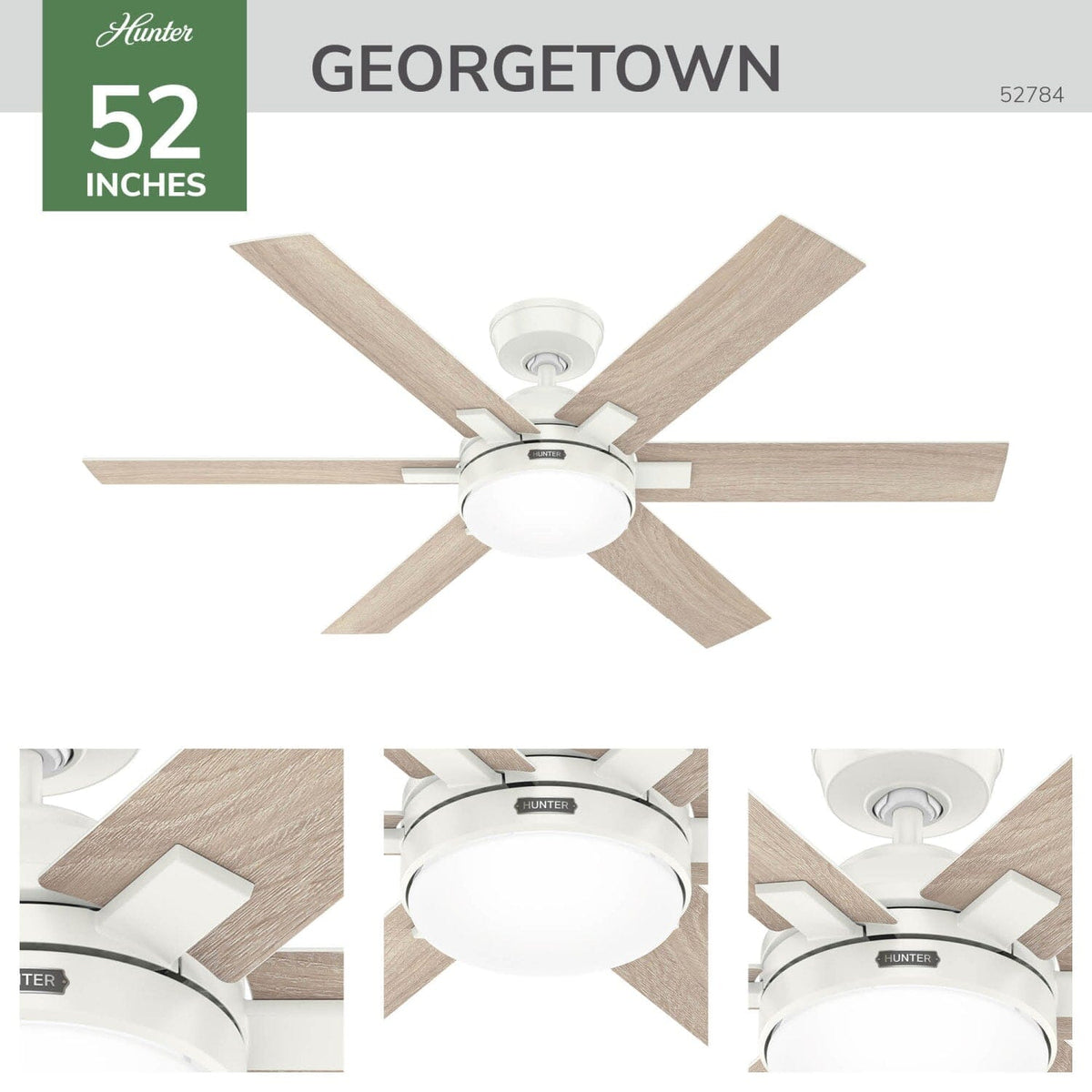 Georgetown Indoor HunterExpress with LED Light 52 inch with remote