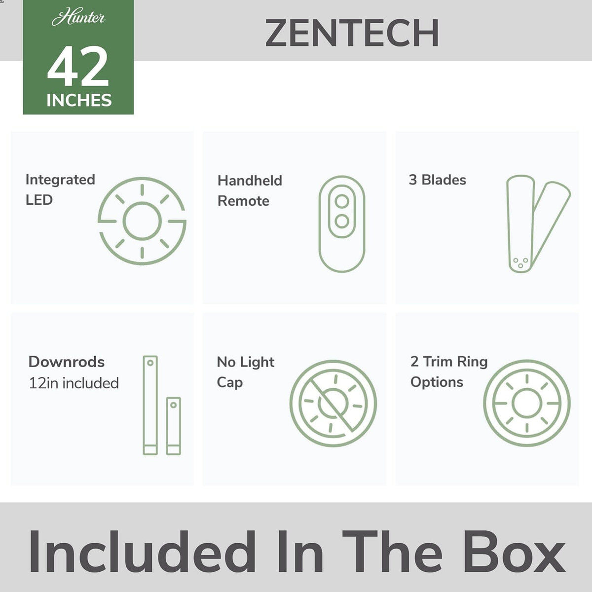 ZenTech Bladeless Indoor Outdoor with LED Light
