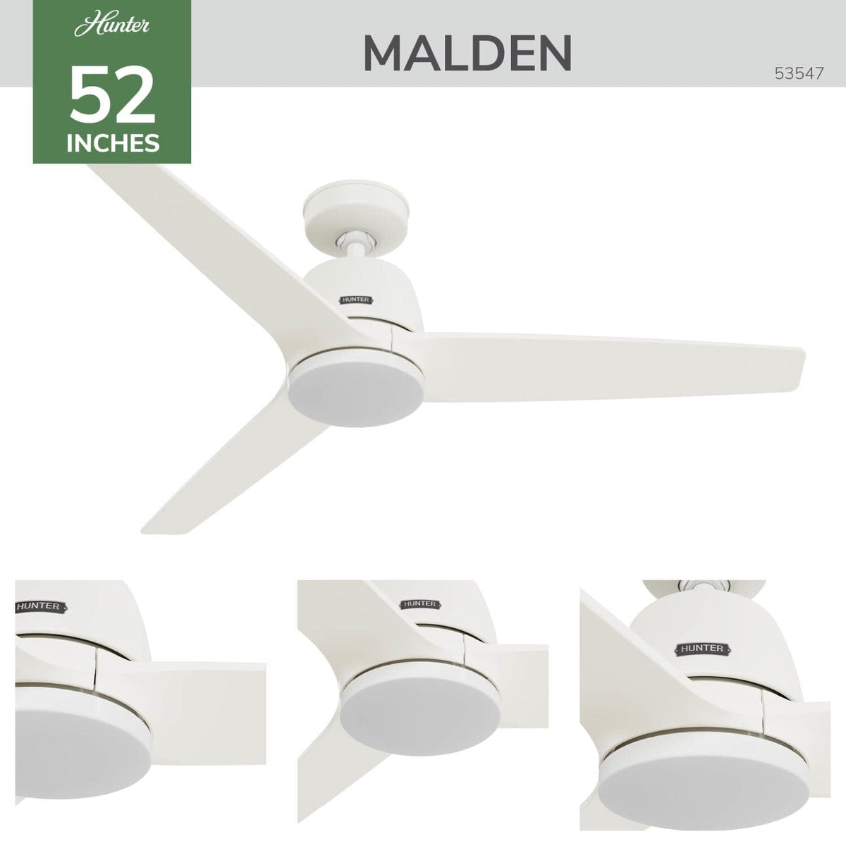 Malden Jasmine Roth Indoor 52inch with LED and Remote