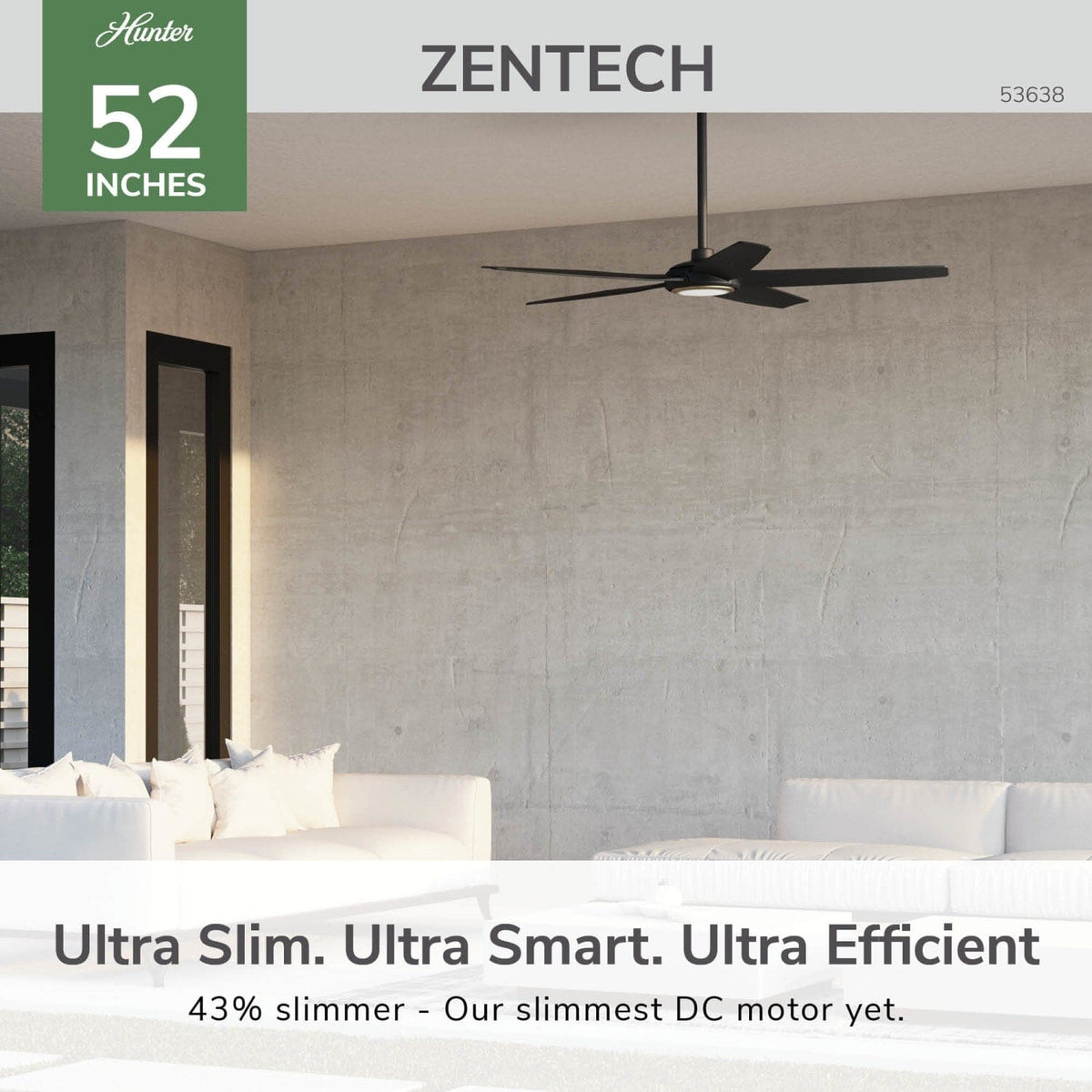 ZenTech 5 Blade Outdoor Smart Fan 52 inch