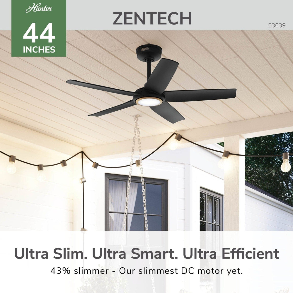 ZenTech 5 Blade Indoor/Outdoor Smart Fan 44in