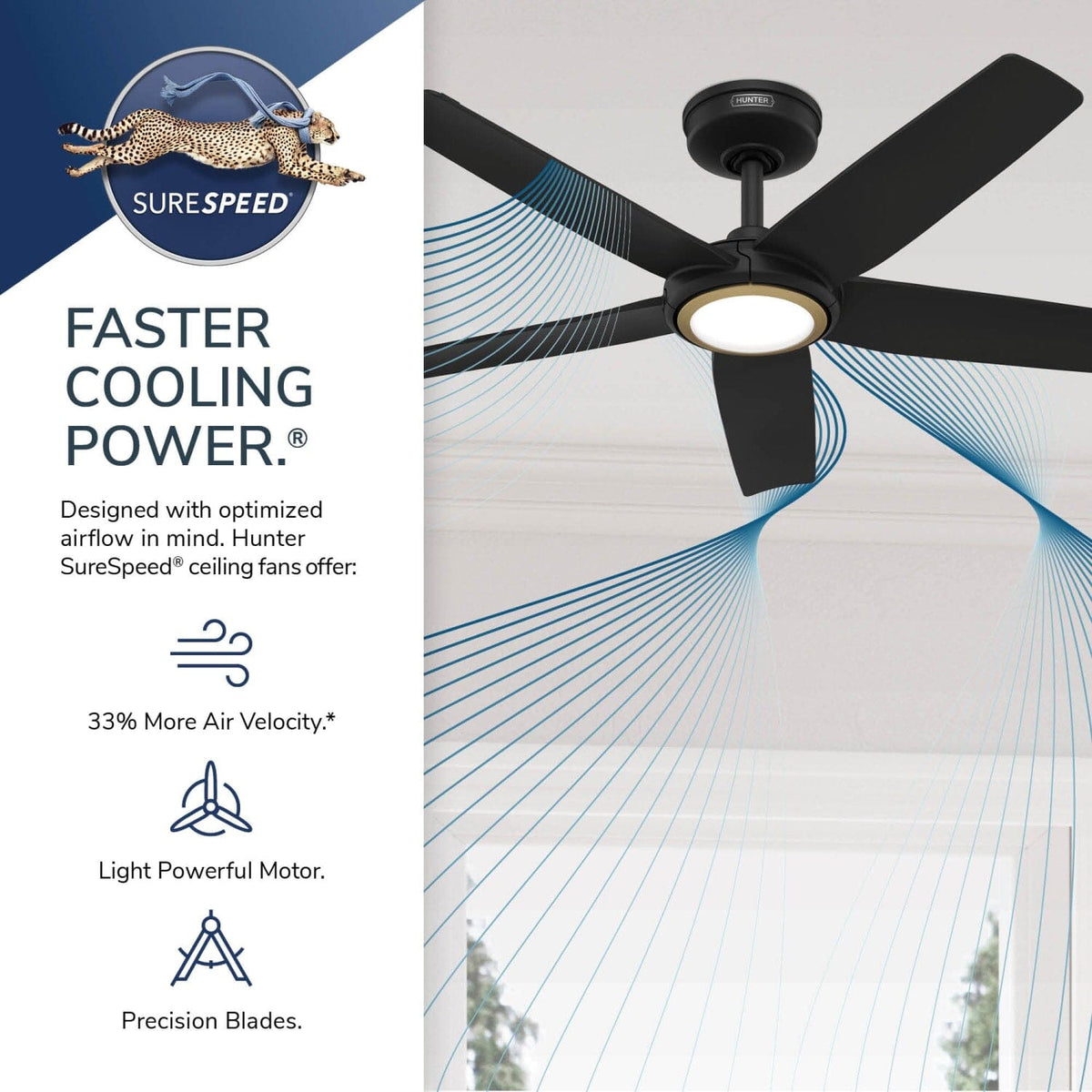 ZenTech 5 Blade Indoor/Outdoor Smart Fan 44in