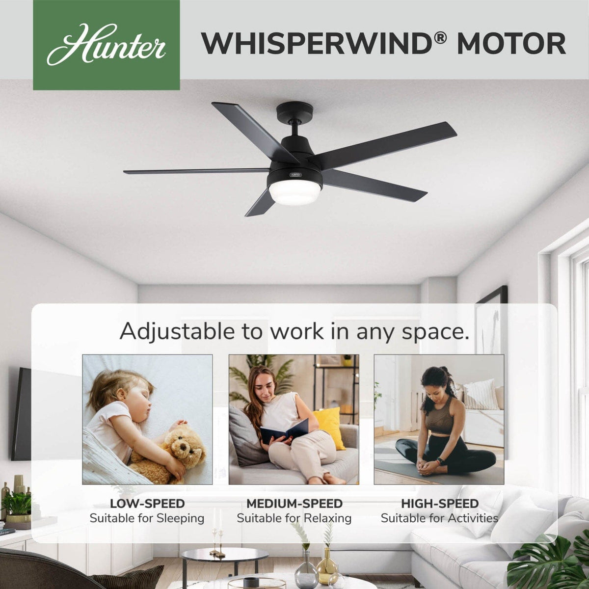 Aerodyne Indoor Smart Fan Energy Star with LED and Reversible Blades and Remote 60 inch