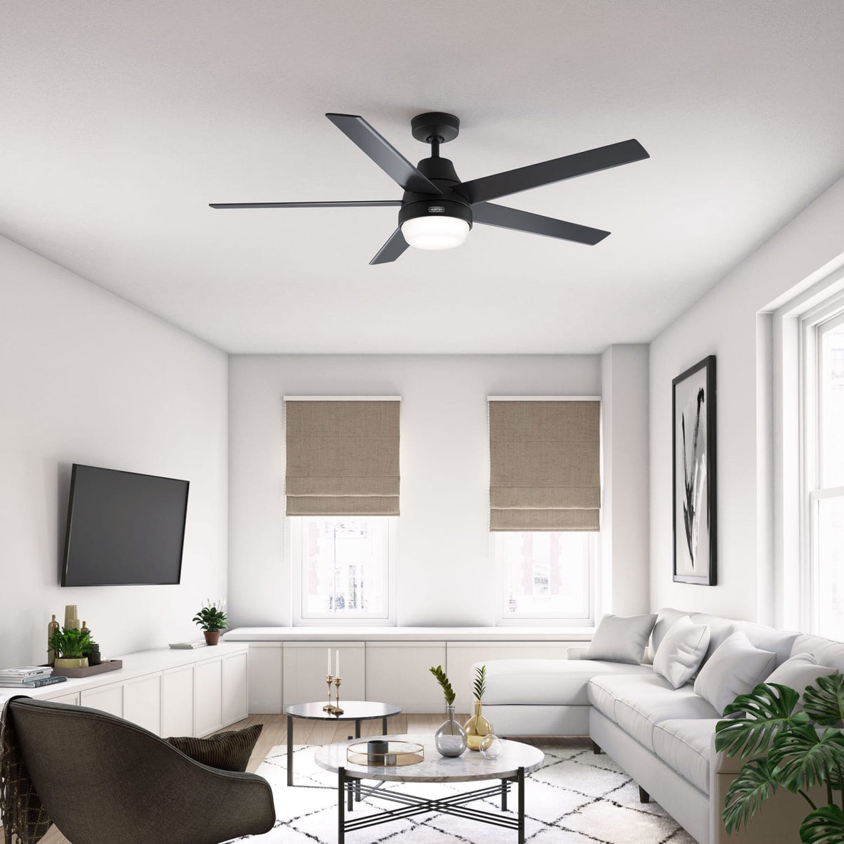 Aerodyne Indoor Smart Fan Energy Star with LED and Reversible Blades and Remote 60 inch