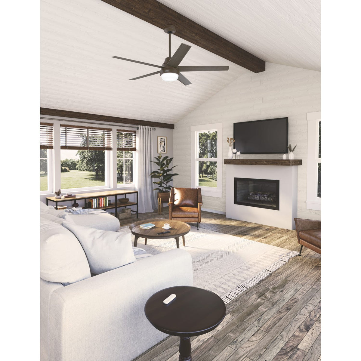 Aerodyne Indoor Smart Fan Energy Star with LED and Reversible Blades and Remote 60 inch