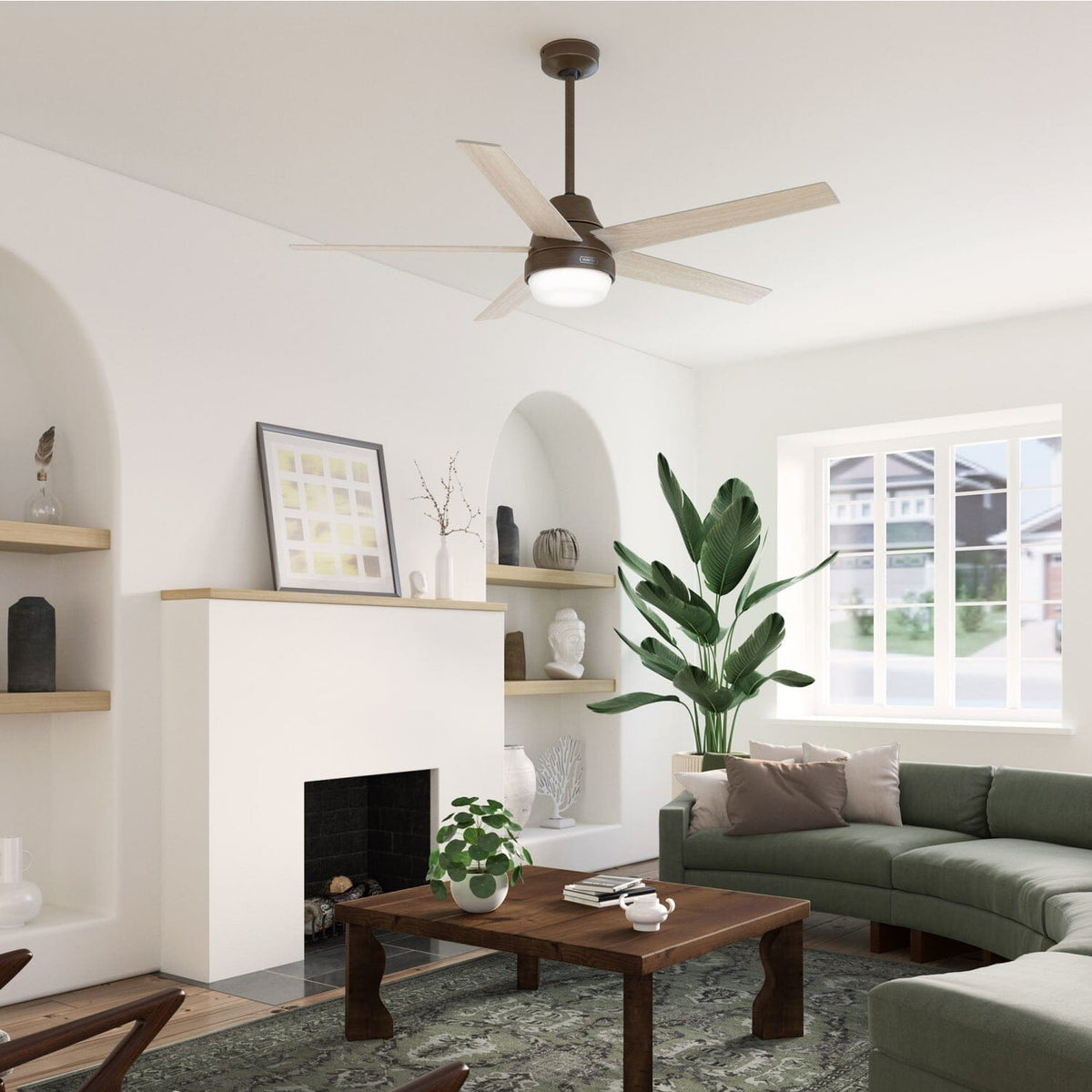 Aerodyne Indoor Smart Fan Energy Star with LED and Reversible Blades and Remote 60 inch
