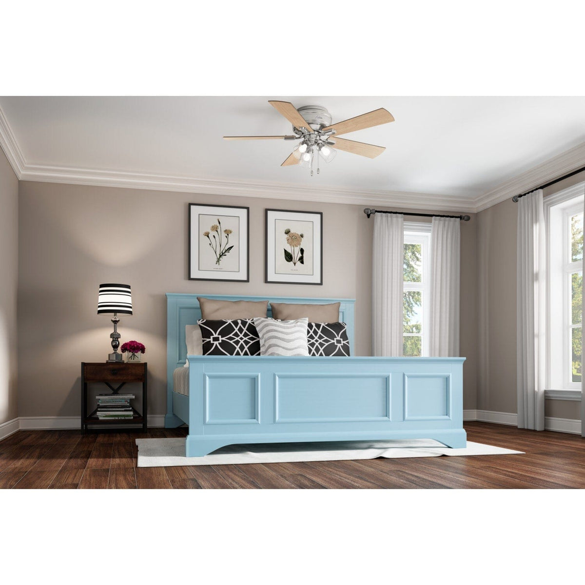 Crestfield Low Profile with 3 LED Lights 52 inch