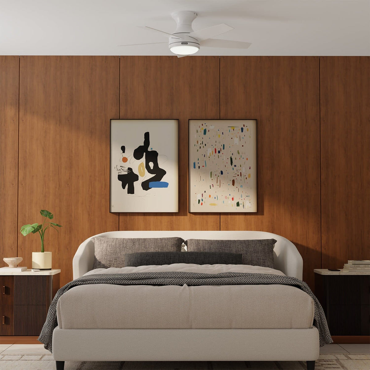 Dreska Indoor Low Profile 44 inch with LED Light and Remote