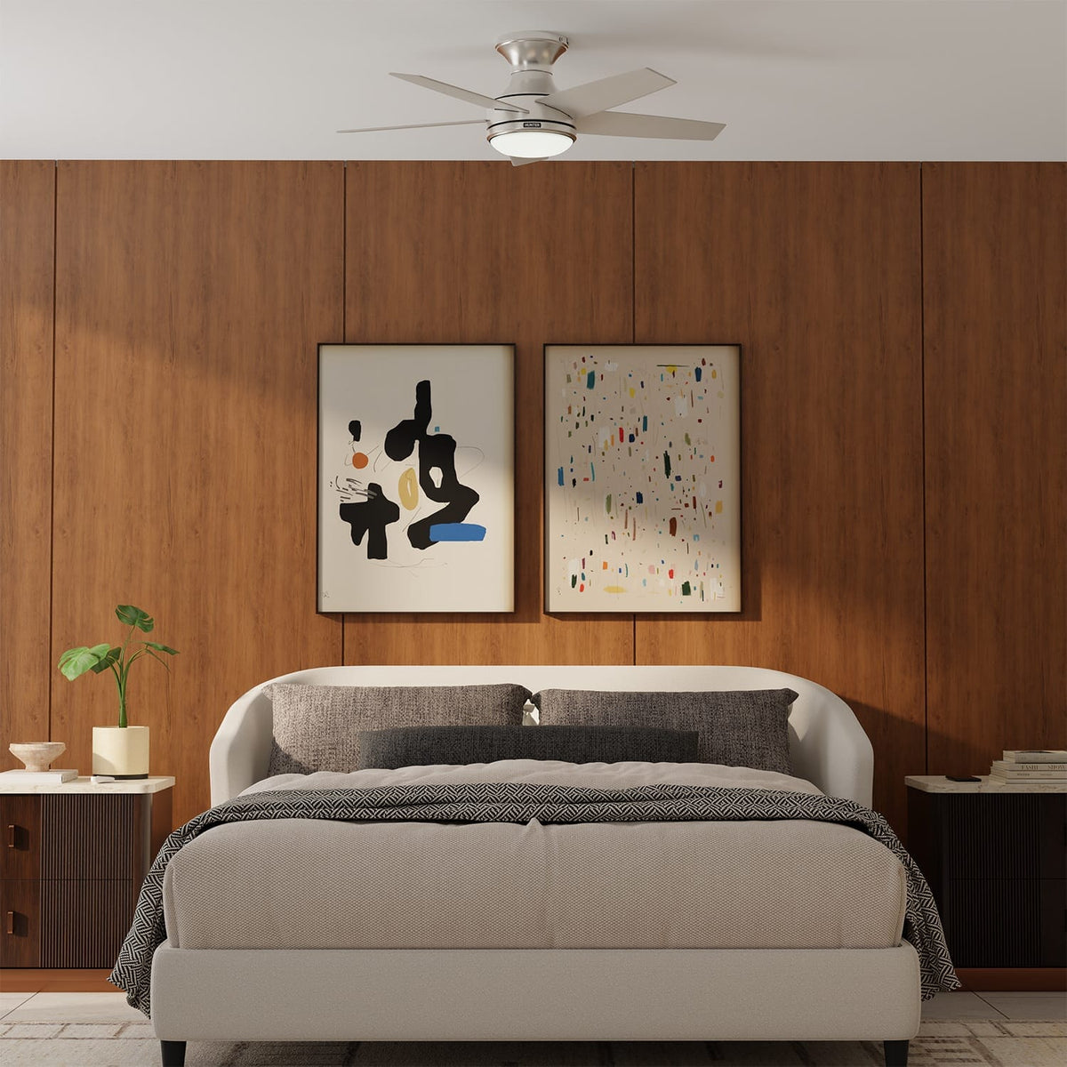 Dreska Indoor Low Profile 44 inch with LED Light and Remote