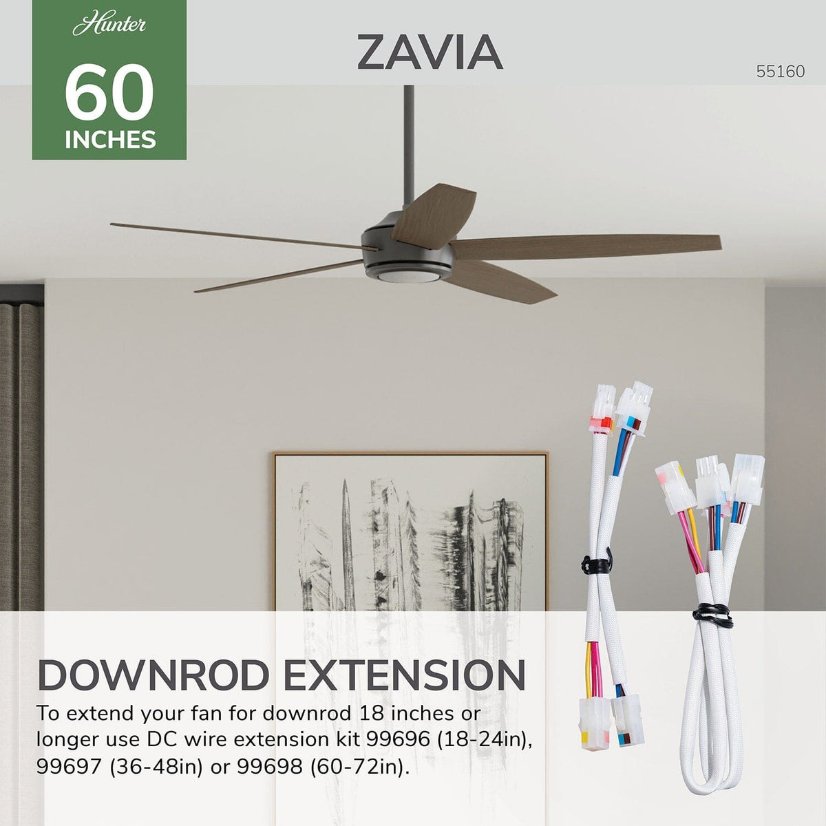 Zavia Indoor Smart with LED Light 60 inch with Remote